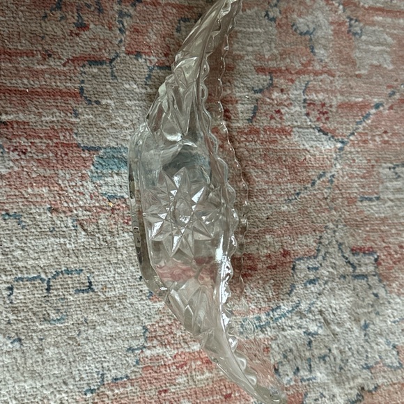 Vintage Clear Glass Dish Stars Banana Split Ice Cream Mid Century - Picture 2 of 6